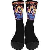 Funny It's Fine Everything's Fine Lil Dumpster Fire Raccoon Socks for Men - Half Calf Colorful Fancy Crazy Design Unisex Novelty Gifts for Grandma