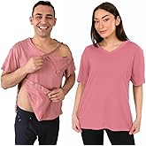 Inspired Comforts Unisex Post Surgery & Rehab V Neck Dual Access Snap Shirt