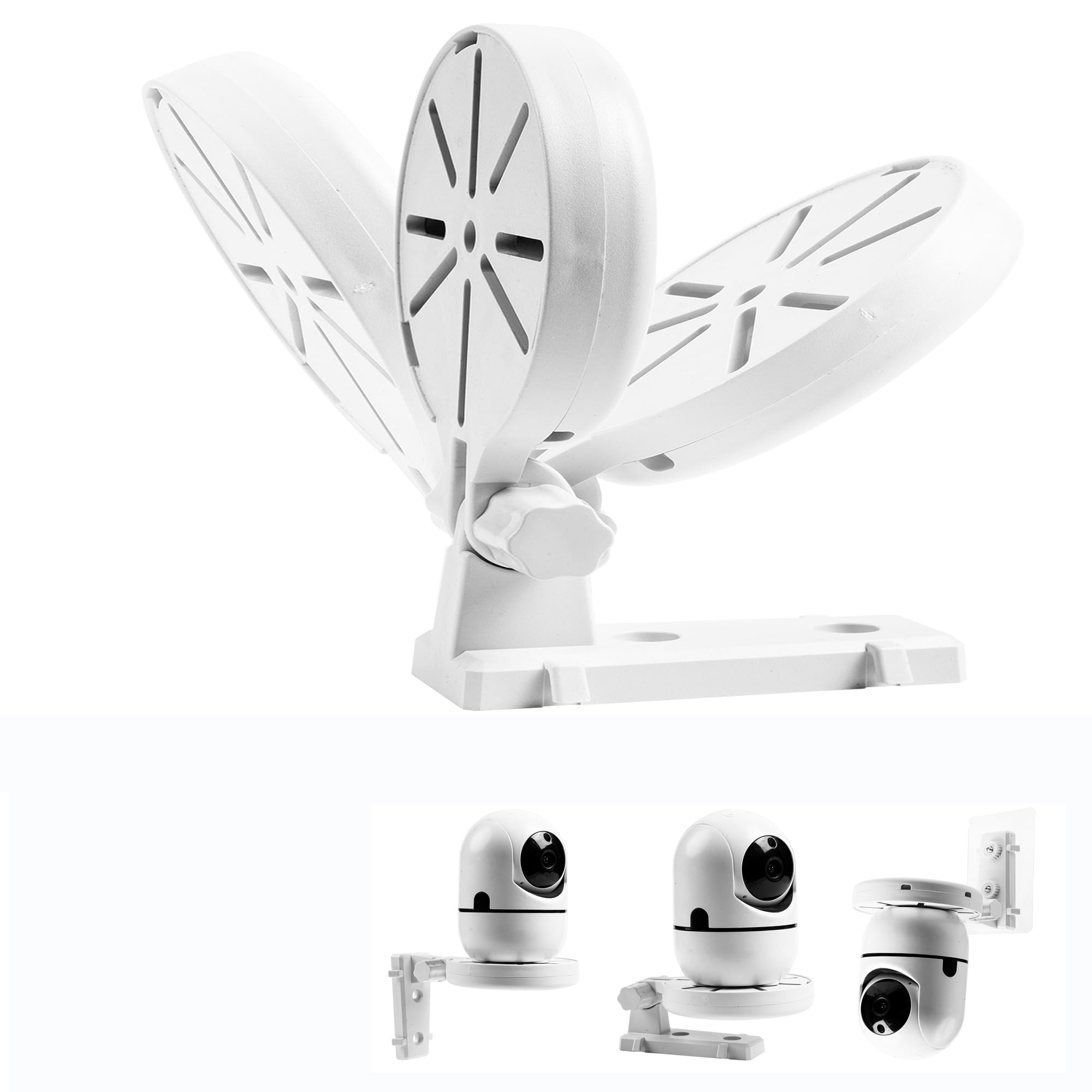 Photo 1 of Dome Camera Wall Mount L-Type Stand Cam Bracket Ceiling Support Base Holder for CCTV Baby Monitor Security IP Webcam Indoor Outdoor (Mounting + Punch-Free Sticky Screws)