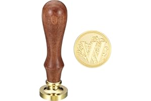 PATIKIL Alphabet W Wax Seal Stamp, Initial Letter Sealing Wax Stamp Classic Retro Removable Brass Head Wooden Handle for Enve