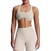 Aoxjox Women's Workout Sports Bras Fitness Define Sculpt Racerback Bra Yoga Crop Tank
