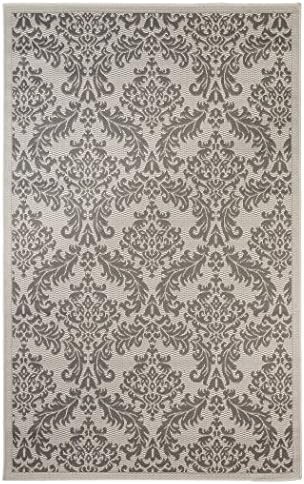 Outdoor Mats Flatweave Indoor Outdoor Rugs with Contemporary Grandeur Design Area Rugs Patio Rug Flooring Carpets 9x12 (8'10''x11'9'', Gray)