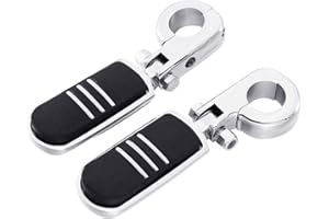 XFMT Pegstreamliner Highway Footpegs W/ 1.25" Engine Guard Foot Rest P-Clamps Mounts Kits For Harley Honda Kawasaki Suzuki, Chrome