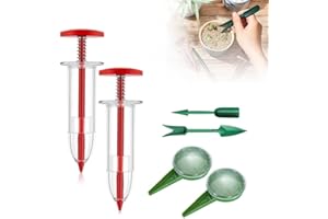 DRKICSY Mini Seed Spreader Set, Seed Planter Mini Sowing Seed Dispenser, Seed Planting Tool Handheld Garden Seed Planter Seed Sower Tool, Manual Seedlings Dibber and Widger Set for Small Seeds (Set B)
