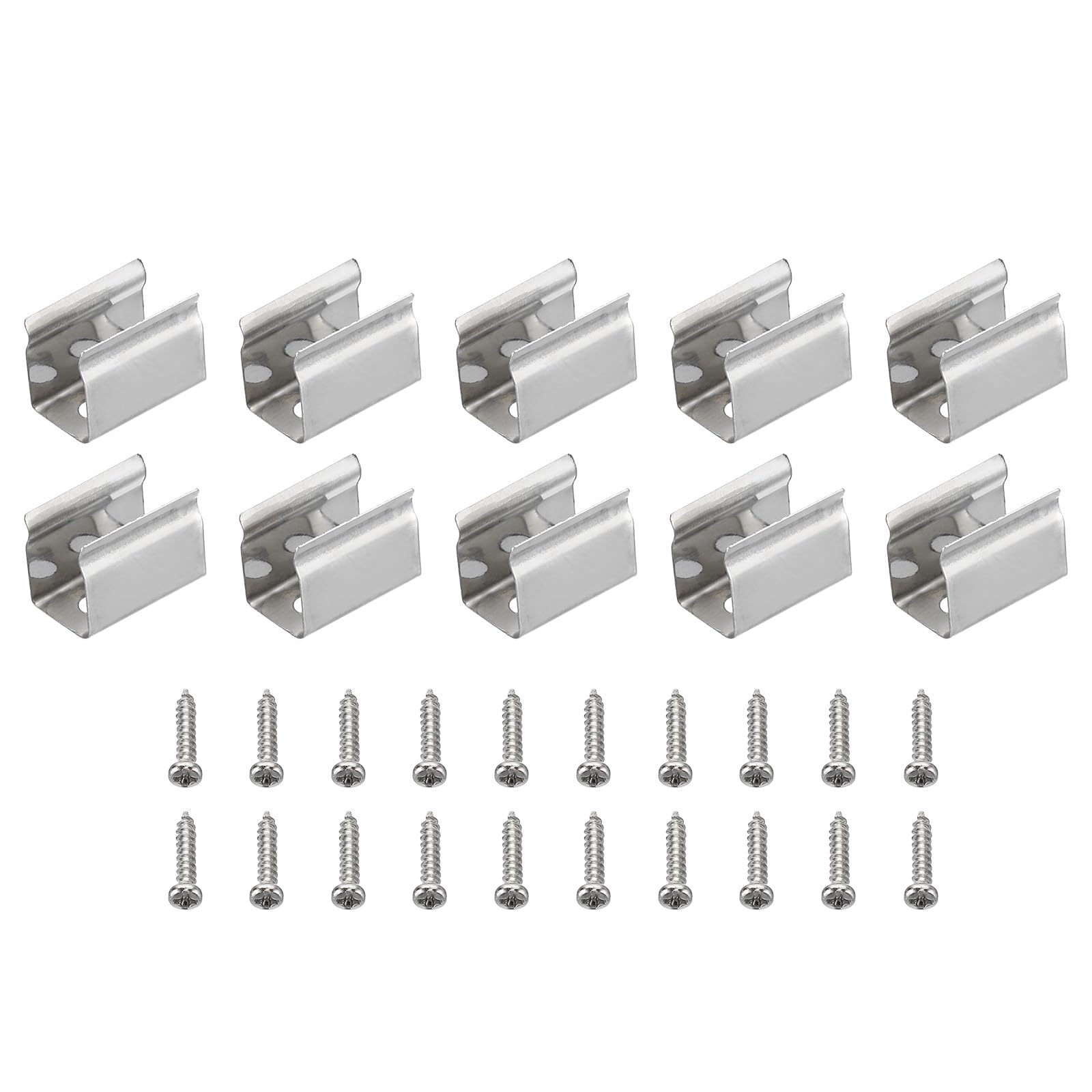 TOP-VIGOR 40Pcs Neon Rope Light Mounting Brackets, LED Lights Install Fixing Clips Clamp, Support Holder with Screws, Wall Channel Mounting Holder Accessories for 4.8-6mm Lamp Strip, Pipe Clamps