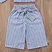MAINESAKA Toddler Girl Stripe Off-Shoulder Tube Top + Pant Set Outfit (Blue, 1-2Years)