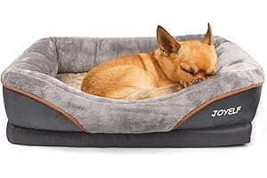 JOYELF Memory Foam Dog Bed Small Orthopedic Dog Bed & Sofa with Removable Washable Cover and Squeaker Toy as Gift
