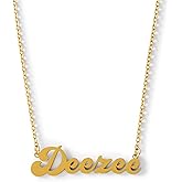 Sorority Shop Delta Zeta Necklace — Retro Font Design with 18K Gold Plating, Delta Zeta Gifts for Women