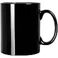 Smilatte 20 OZ Extra Large Ceramic Coffee Mug, M017 Classic Porcelain Boss Super Big Tea Cup with Handle for Office and Home, Black