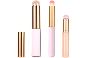 AEAOCVO 3 Pcs Silicone Lip Brush Reusable Lip Makeup Applicator Round Head Lip Brushes Applicator with Cover, Multifunctional Makeup Brush Beauty Tool for Lipstick Lip Gloss Balm Mask Concealer Eyeshadow