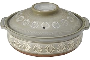 Banko Ware 52013 Ginpo Hanamishima Earthenware Pot (Deep Pot), No. 9, for 4-5 People