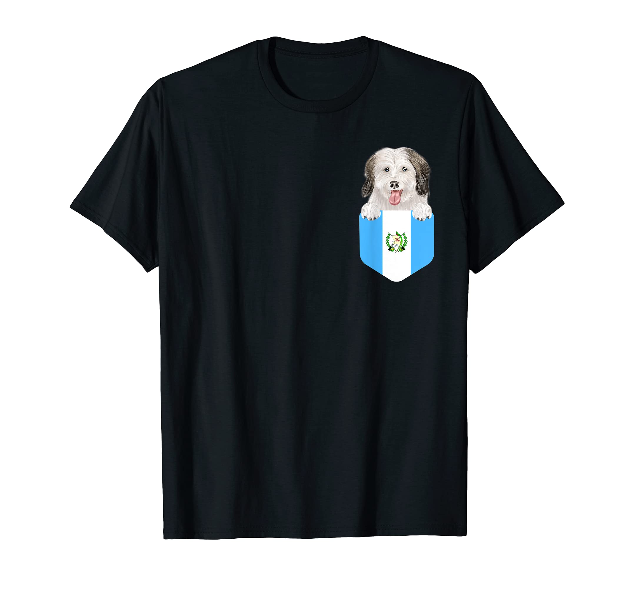 Guatemala Flag Coton de Tulear Dog In Pocket T-Shirt