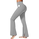 BRXL 30" Flare Leggings for Women No Front Seam High Waist Tummy Control Mini Flared Workout Yoga Pants Pockets