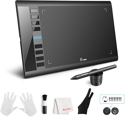 UGEE M708 Drawing Tablet 10x6 inch Pen 16384 Pressure 8 Express Keys Windows
