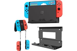 BracNova Wall Mount for Nintendo Switch/Switch OLED,Metal Wall Mount Kit Shelf Accessories Compatible with Joy-Con and Pro Controller Holder(Mounts Switch behind TV)