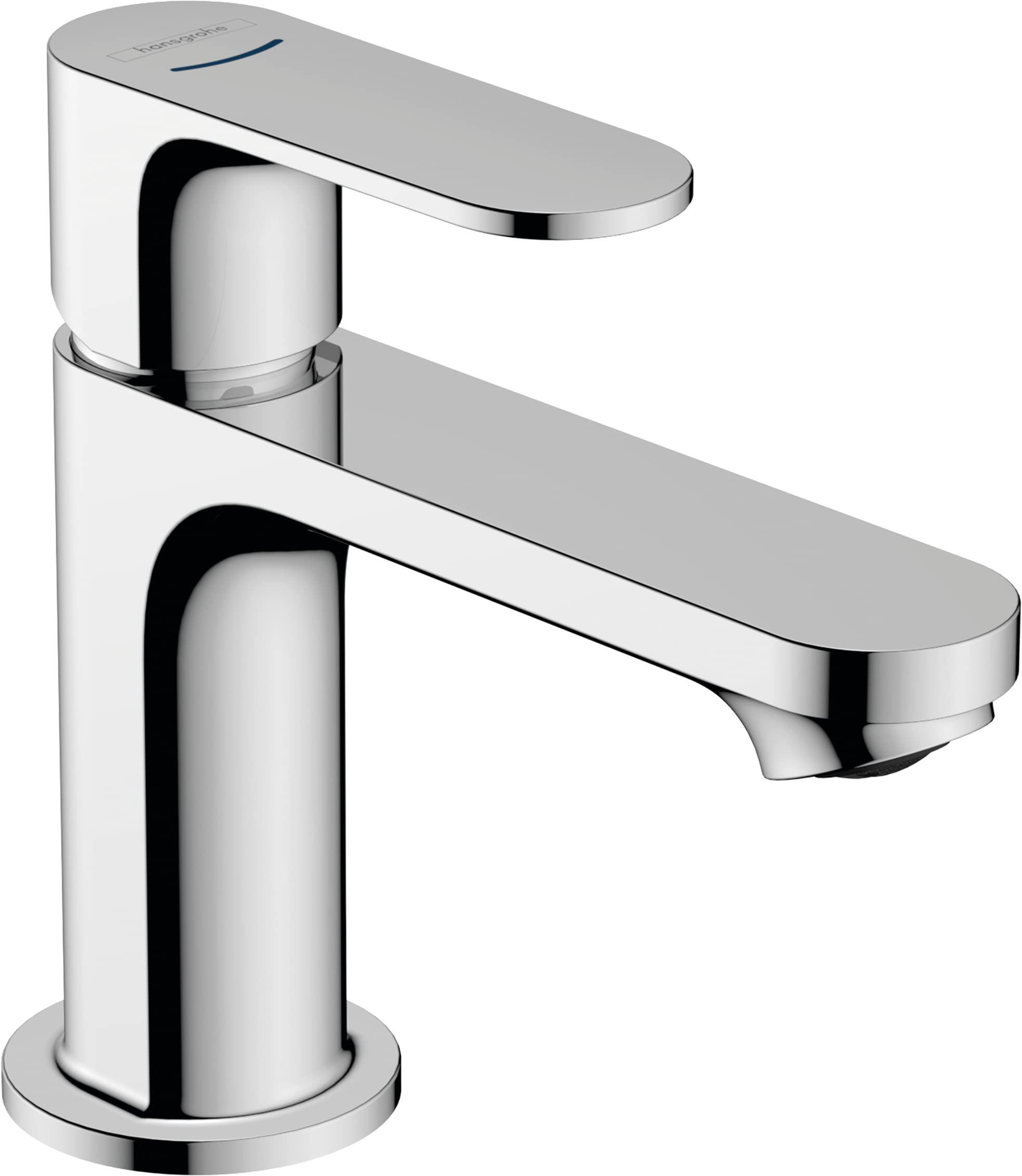 hansgrohe Rebris S - bathroom tap for cold water without waste, pillar tap with spout height 84 mm, basin mixer tap water-saving (EcoSmart), chrome, 72503000