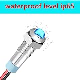 RUNCCI-YUN 10x 6mm 12-24V Waterproof LED Metal Indicator Light Blue Panel Mount view 3