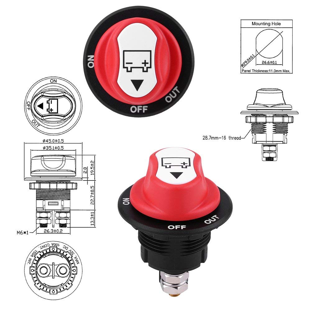 Batterieschalter 12V Auto ATV Fahrzeuge Marine Wohnmobil ...