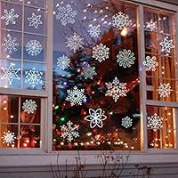 98 Pcs Christmas Silver Snowflake Window Clings, Xmas Snowflake Stickers, Holiday Winter Window Silhouette Decorations
