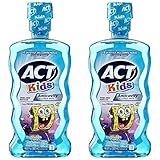 ACT Kids Anti-Cavity Mouthwash, Sponge Bob Squarepants, 16.9 oz. (Pack of 2)