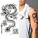 Supperb® Temporary Tattoos - Black & White Dragon (Set of 2)