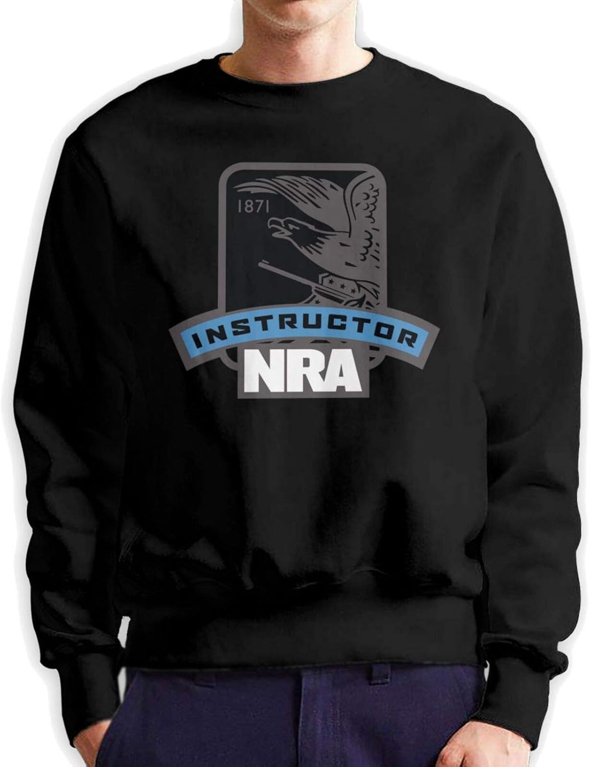 NRA Instructor Men's Crew Neck Hoodie Sweatshirt Classic