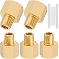 Brass Pipe Fitting,1/8 Inch NPT Male to 1/4 Inch NPT Female Brass Pipe Hose Tube Fitting 1/8'' Male NPT to 1/4'' Female NPT Reducer Adapter 5pcs (1/8 npt male x 1/4 npt female)
