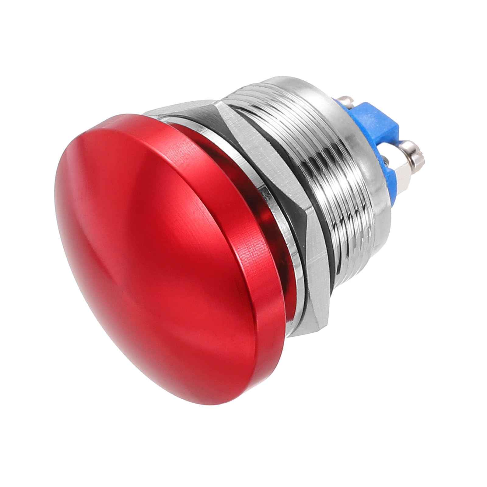 METALLIXITY 1PCS 3A 22MM 7/8" Momentary Mushroom Head Push Button Switch 12V 24V 120V 250V AC Red 1NO Waterproof IP65 SPST Domed Round 2 Screw Foot Switch