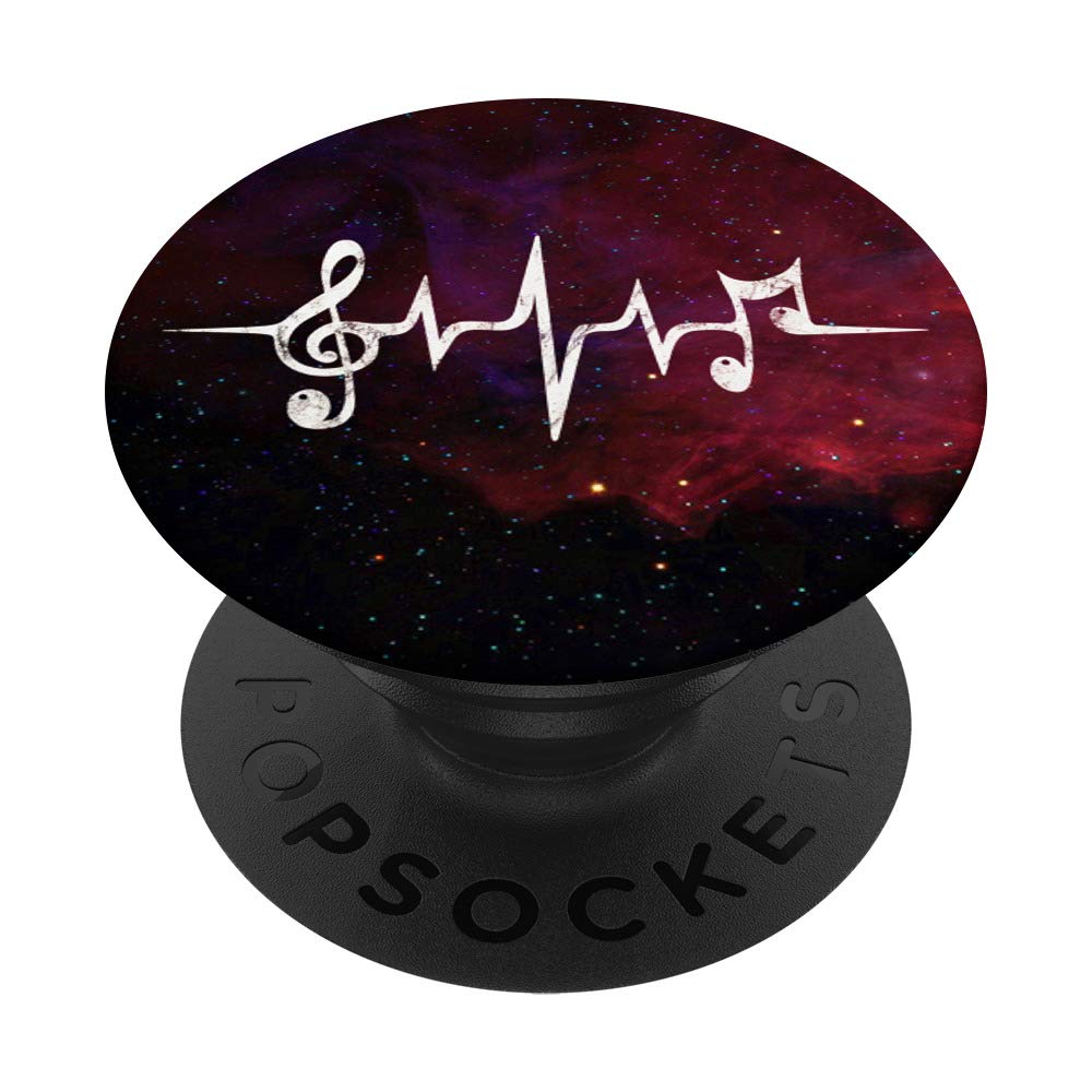 Music Frequency Sound Wave Pulse Treble Clef Musical Notes PopSockets PopGrip: Swappable Grip for Phones & Tablets