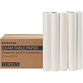 McKesson Medical Exam Table Paper Rolls [12 Rolls] – 21 in x 225 ft White Standard Smooth Disposable Bed Cover for Doctor, Spa, Diaper Changing, Waxing, Nursing, Chiropractor, Patternmaking, Tracing