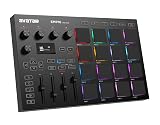 HXW EMP16 MIDI Pad Controller Beat Maker Machine With Bluetooth, 16 RGB Velocity Sensitive Beat Pads, 16 Level, Full/Half Level, OLED Display, MIDI In/Out