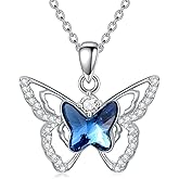 Cargari 925 Sterling Silver Animal Necklace for Women, Cat/Axolotl/Butterfly/Turtle/Giraffe Pendent Necklace, Cute Animal Jewelry Gifts for Daughter Mom Sister(with Gift Box)