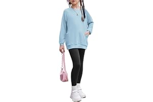 Arshiner Girls 2 Piece Outfits Long Sleeve Raglan Top with Pockets and Slim Fit Pants Daily Wear Set for 6-14Y