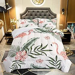 XYNHML Flamingo Comforter Set Twin Size Tropical