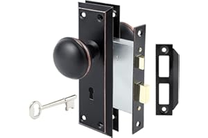 HomeGuard Mortise Door Knob Lock Set with Deadbolt for Interior Doors with Skeleton Keys, Fits 1-3/8" - 1-3/4" Interior Doors