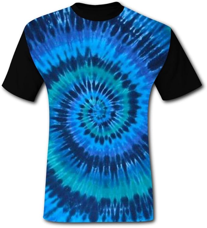 NMFYW2FH Men's Tie Dye Blue Printing Short Sleeve TShirt