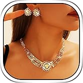 JAKAWIN Gold Necklace and Earring Set Afican Necklaces for Women