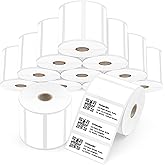 3x1 Direct Thermal Barcode Labels - 12 Rolls 1300 Label/Roll White Perforated Address Labels, 15600 Self Adhesive Thermal Label Compatible with Zebra, Rollo, MUNBYN