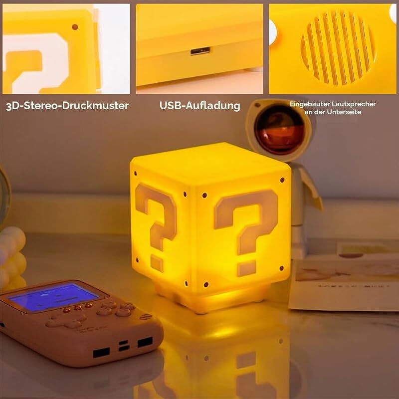 3D Icon Light Night Lights, Lampe Würfel, Quadratische Ziegel Kann Ton Schlafzimmer, Kids Desk Lamp Tisch Lampe Schlafzimmer, Kinder Spielzeug Nacht Lamp