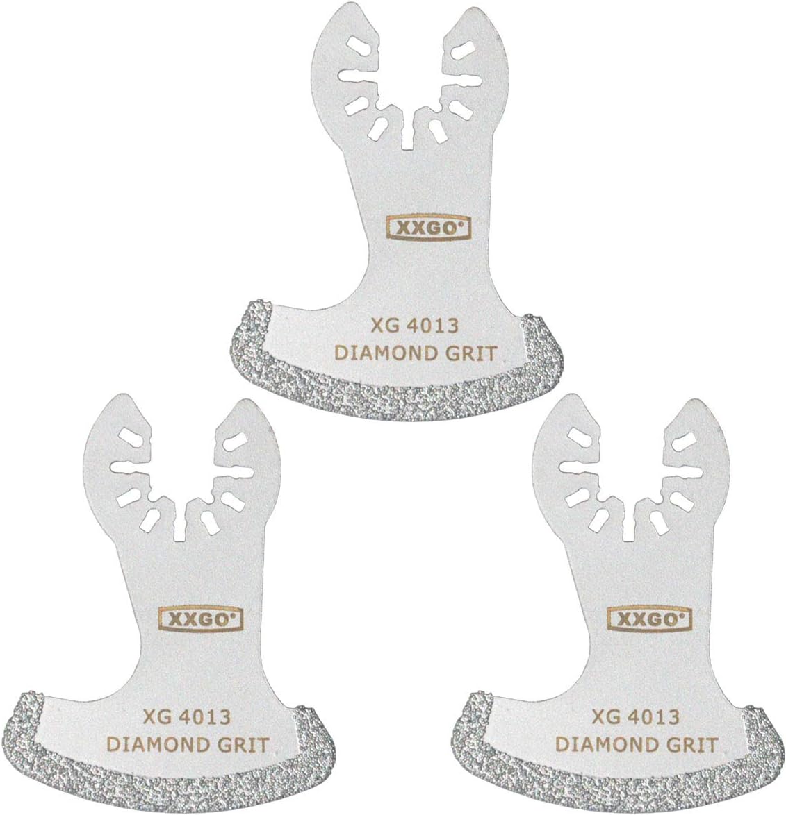 XXGO 3 Pcs Diamond Oscillating Multi Tool Segment Grit Grout Swing Blades for Girt Grout Removal XG3001S