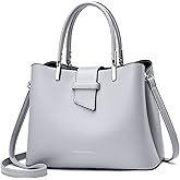 PORRASSO Fashion Handbag Purses Women Top-Handle Bags Ladies Crossbody Bag Satchel PU Leather Shoulder Tote Bags Gray
