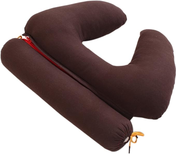 ZZ Lighting 2 in 1 Buckwheat Hull Cylinder Neck Pillow and