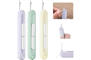 Fidqiog 3 Pcs Needle Threaders, 2 in 1 Needle Threader for Crafting Knitting, Integrated Seam Ripper for Cross Stitch Quiltin