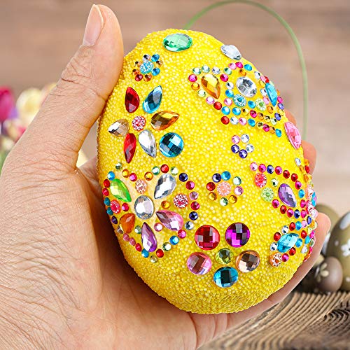Shindel DIY Easter Egg, 2PCS Foam Decorative Easter Egg Ornaments Easter Day Party Decoration