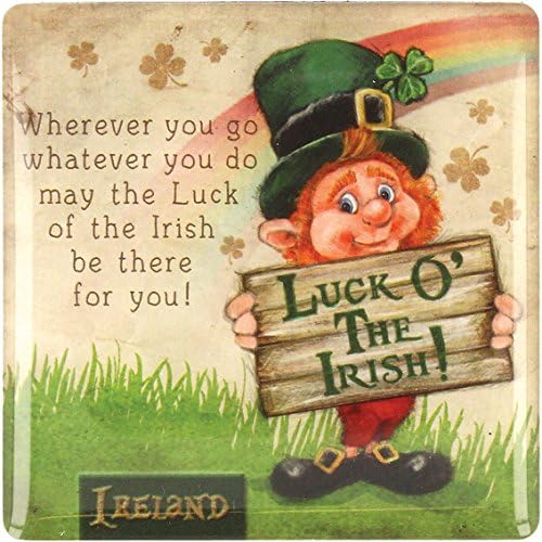 McMurfy Luck O' The Irish Leprechaun Designed Epoxy Magnet With 'Where You Go' Saying