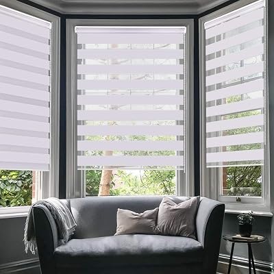 SMONTER Day Night Zebra Roller Blind 85x150cm 2 Pack White