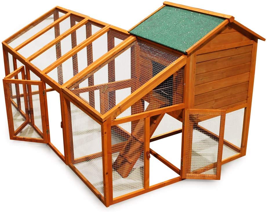 Pollaio con Recinto Componibile in Legno Casa Gabbia polli galline