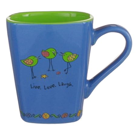 Orilla pájaros taza de café Live, Love, Laugh apta para ...
