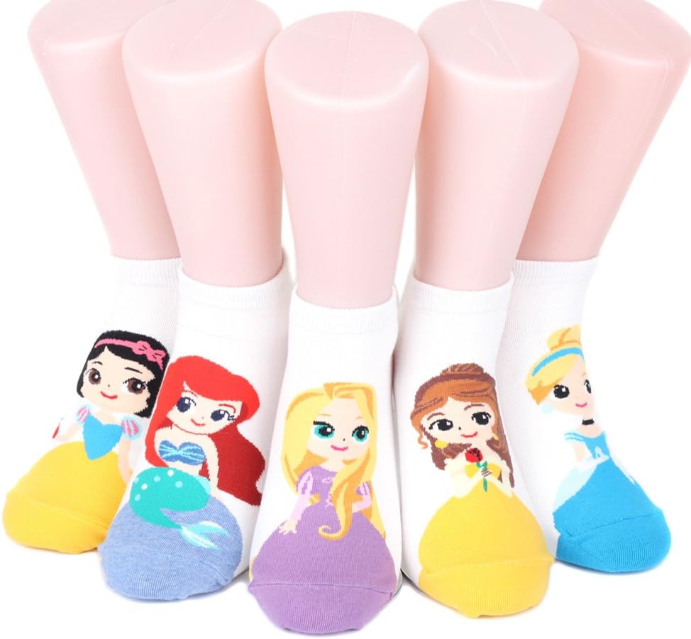 Disney Princess Sneakers Women's Socks 6 pairs Made in Korea