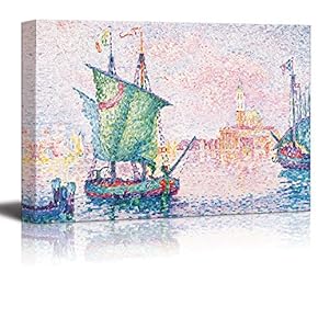 Venice, The Pink Cloud, 1909 by Paul Signac - Canvas Print Wall Art Famous Painting Reproduction - 12" x 18"